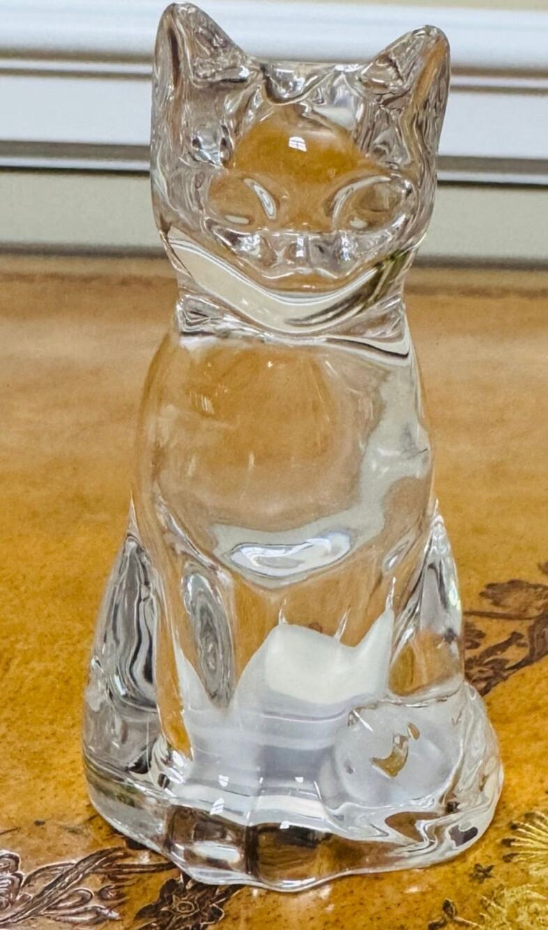 Vintage Gorham Crystal Cat Salt or Pepper Shaker Germany Fine Crystal Figurine